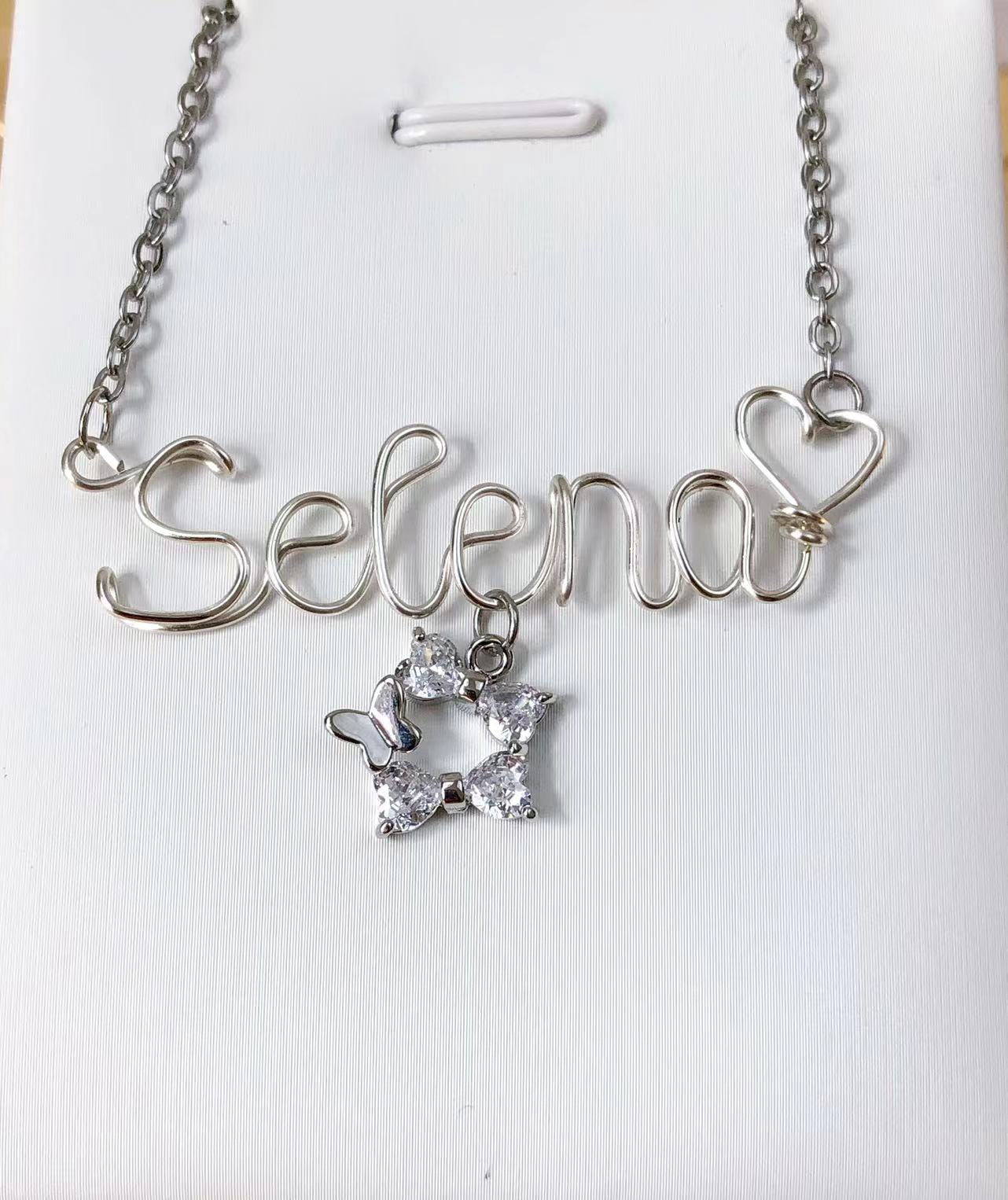 Handmade Custom Name Necklace with Heart