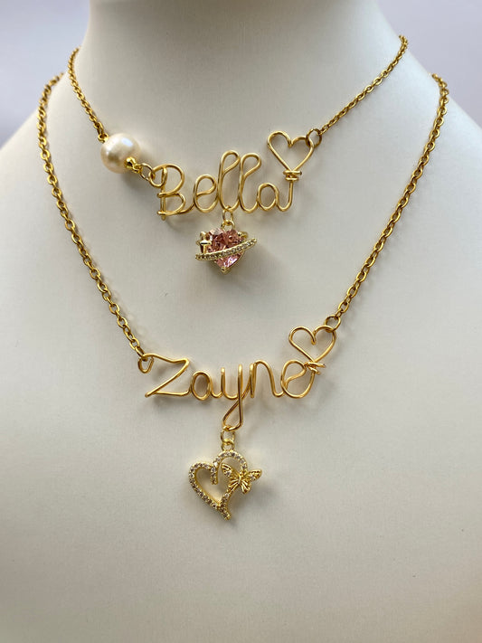 two or three name necklace together